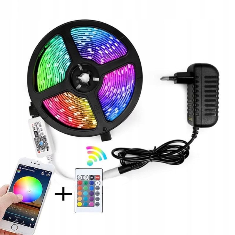 TAŚMA LED 5M RGB BLUETOOTH WIFI APLIKACJA MOBILNA
