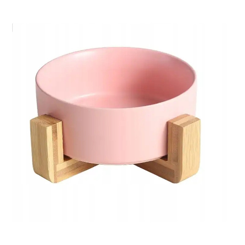 MISKA DLA PSA KOTA CERAMICZNA NA STOJAKU BAMBUS RÓŻOWA 0,85l 850ml MISKA DLA PSA KOTA CERAMICZNA NA STOJAKU BAMBUS RÓŻOWA 0,85l 850ml