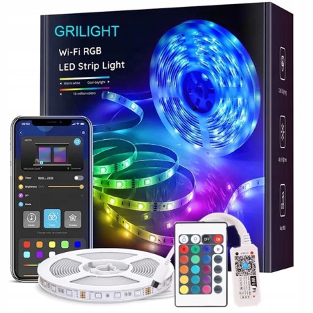 TAŚMA LED 5050 RGB 5M BLUETOOTH WIFI APLIKACJA APP