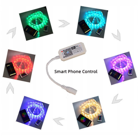 TAŚMA LED 5050 RGB 5M BLUETOOTH WIFI APLIKACJA APP