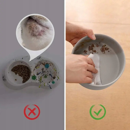 MISKI CERAMICZNE NA STOJAKU PODWÓJNA MISKA CERAMICZNA DLA PSA KOTA 2x850 ml