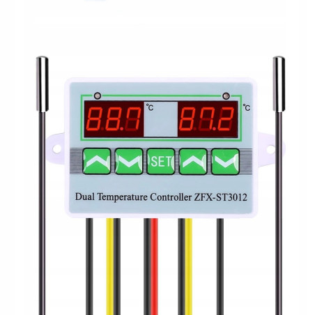 REGULATOR TEMPERATURY PODWÓJNY STEROWNIK 230V 2w1
