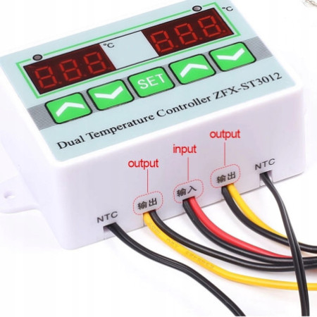 REGULATOR TEMPERATURY PODWÓJNY STEROWNIK 230V 2w1